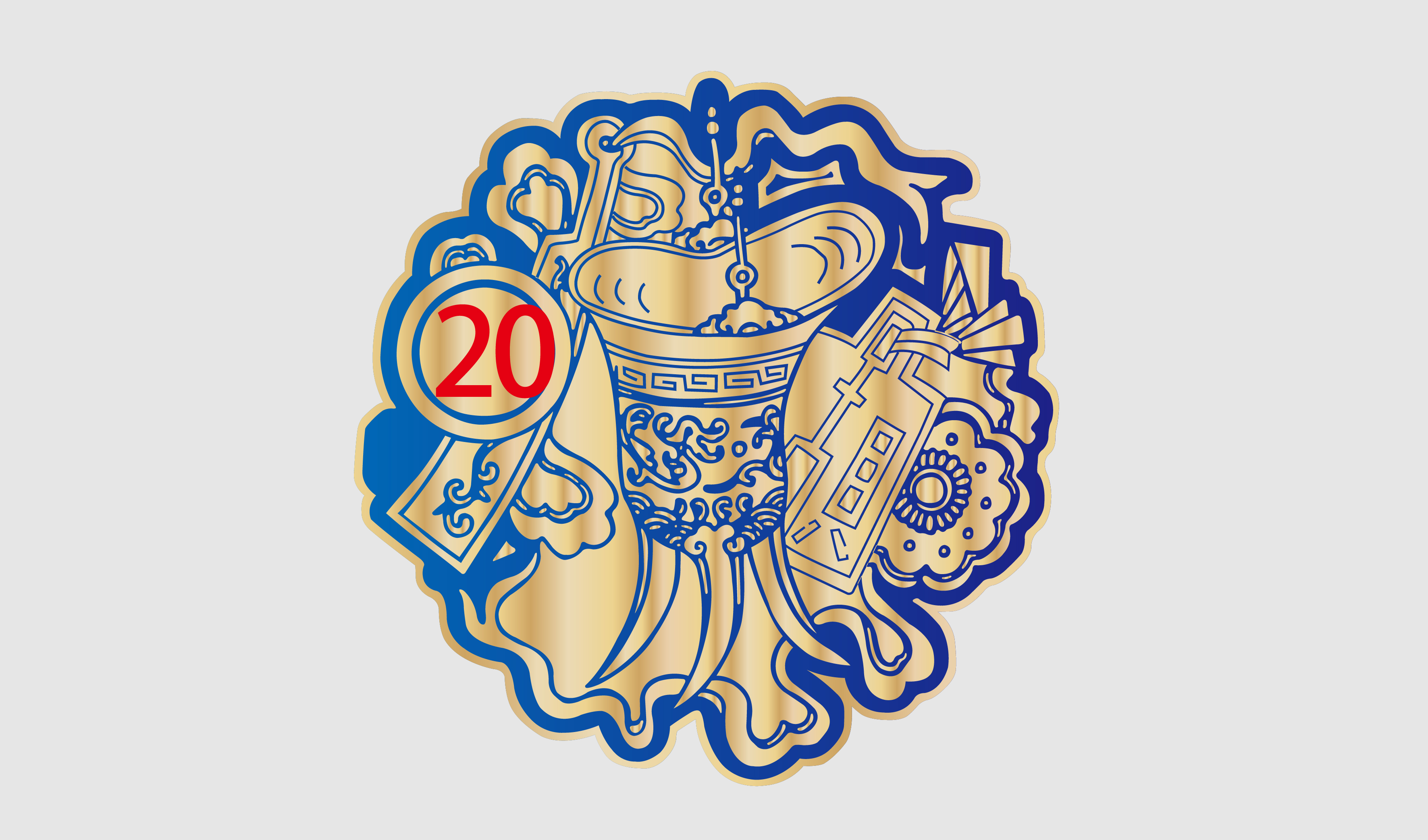 酒樽矢量插画 彩色线条 酒杯 古代